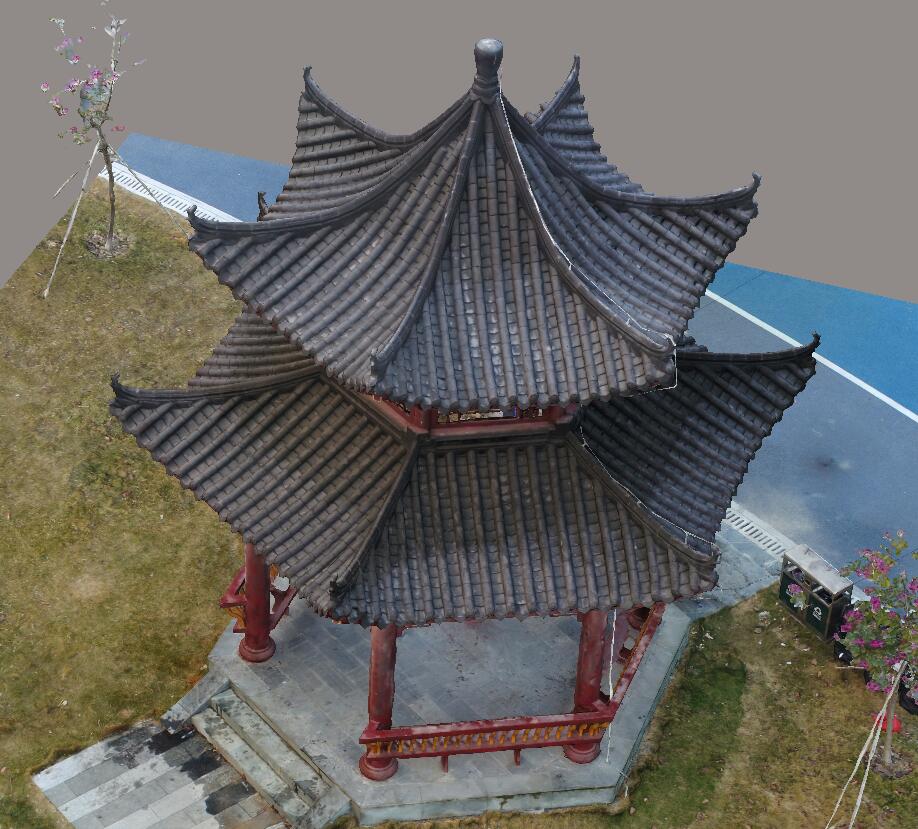 景观亭精细化无人机三维模型