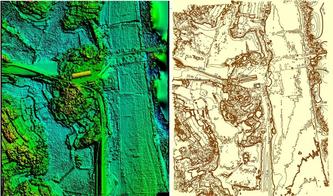 直接由DSM生成等高线（等高距2米）